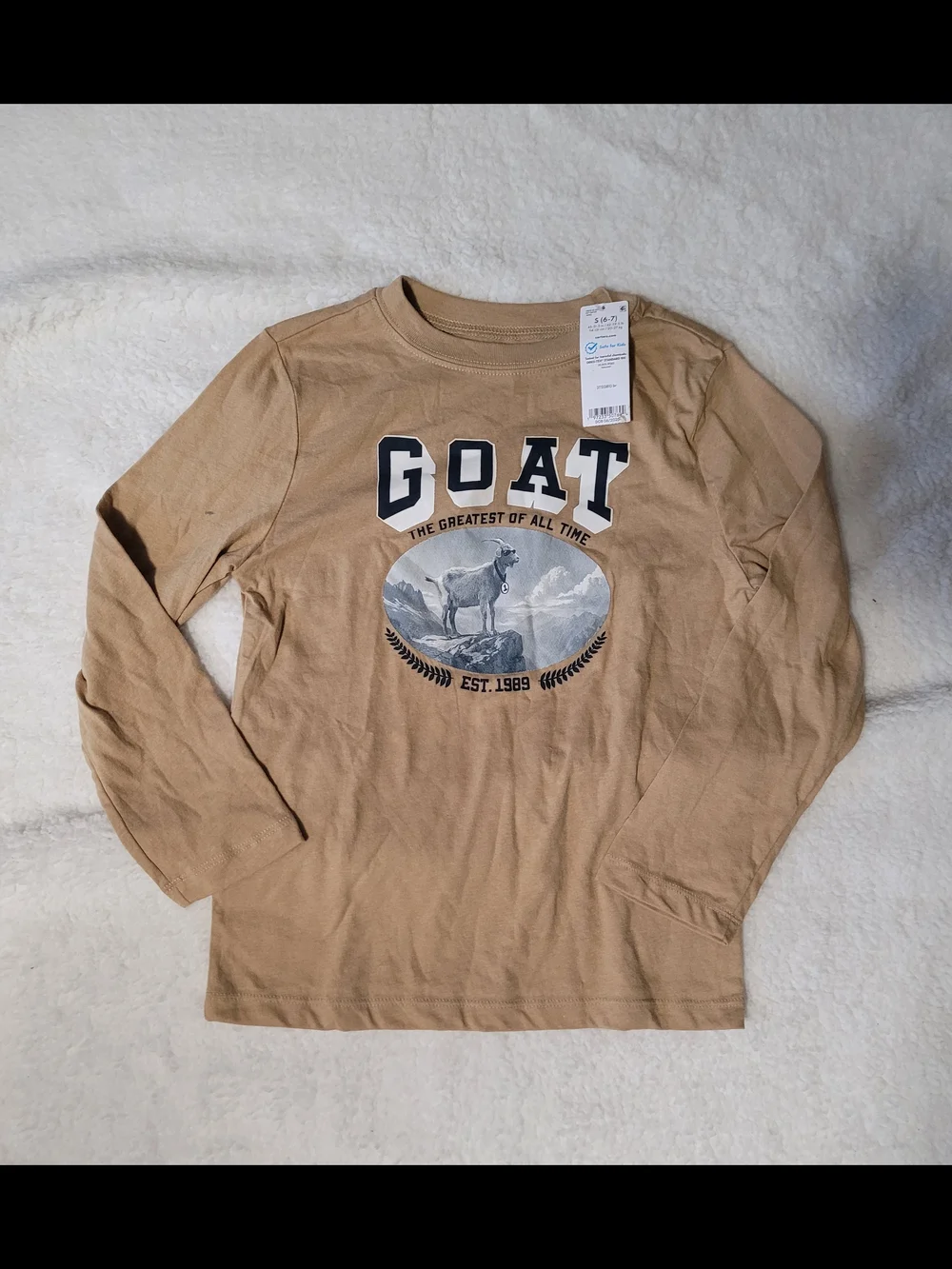Carter's Tan Long-Sleeve GOAT Graphic Tee